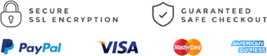 Secure SSL Encryption and Guaranteed Safe Checkout with PayPal, Visa, MasterCard, and American Express at Muhey.