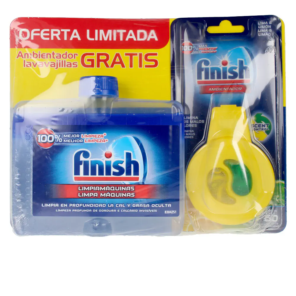Finish - Finish Limpiamáquinas 250 Ml + Ambientador Lavavajillas by Finish