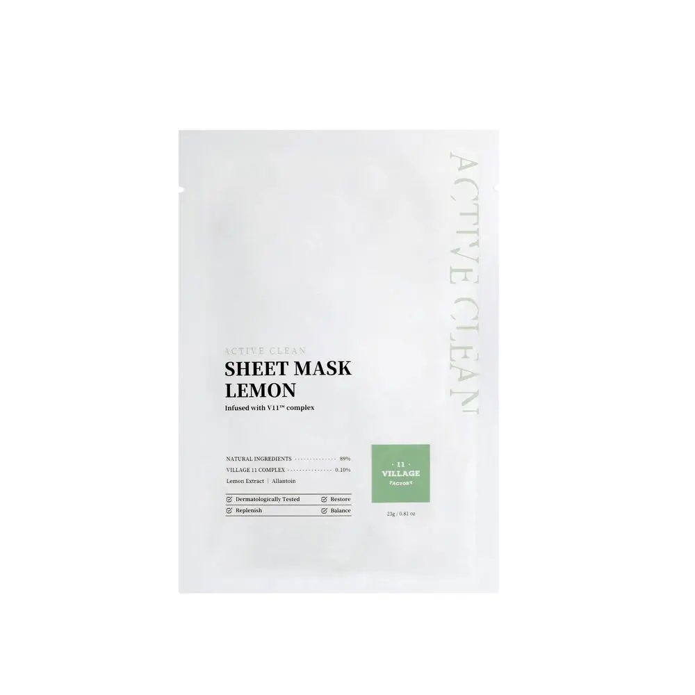 Active Clean Sheet Mask Lemon R by Village 11 Active Clean - Active Clean Sheet Mask Lemon R by Village 11