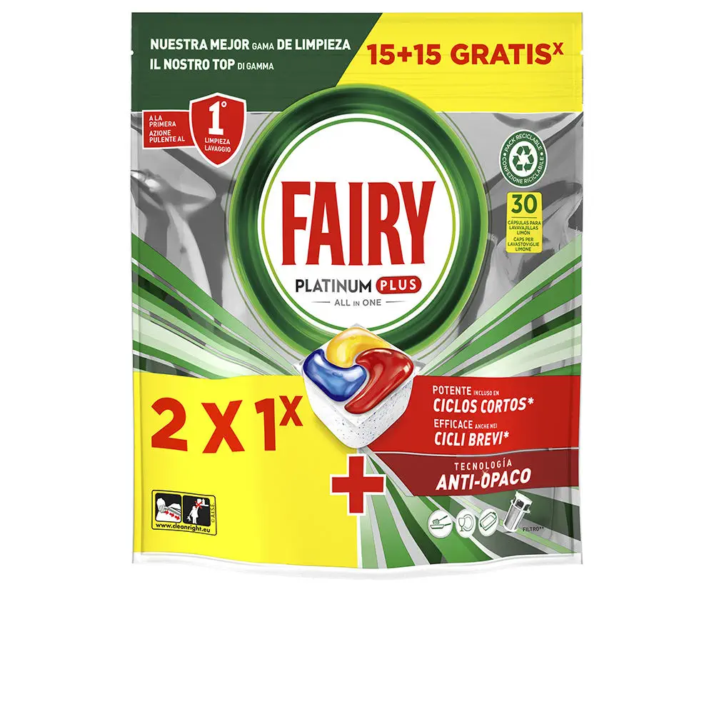 Fairy Platinum - Fairy Platinum Plus Lemon Dishwasher 30 Capsules by Fairy