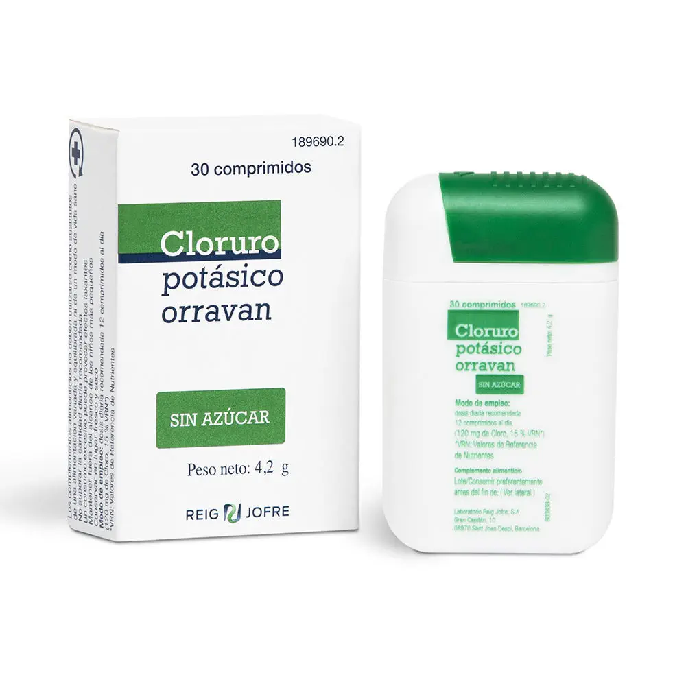 Cloruro Potásico - Potassium Chloride Sugar-Free 30 Tablets by Orravan