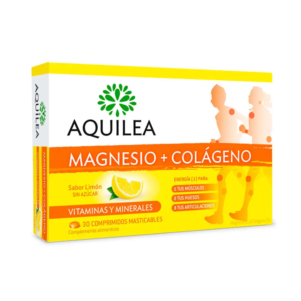 Magnesio + Colágeno Comprimidos Masticables by Aquilea Aquilea Magnesio - Magnesio + Colágeno Comprimidos Masticables by Aquilea