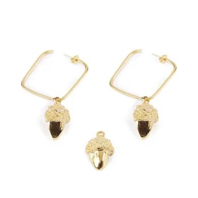 Pendientes Shabama - Square Acorn Earrings #Shiny Gold by Shabama