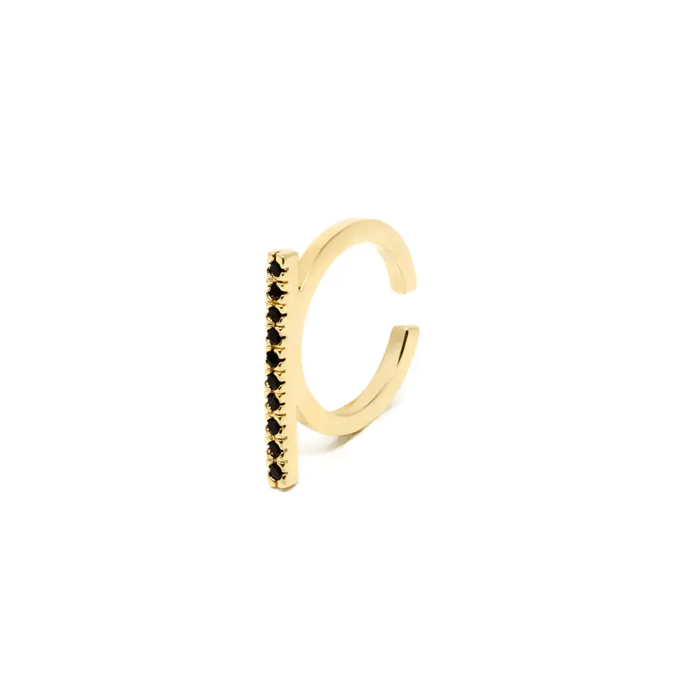 Manhattan Black Ring #Bright Gold by Shabama Anillo Shabama - Manhattan Black Ring #Bright Gold by Shabama