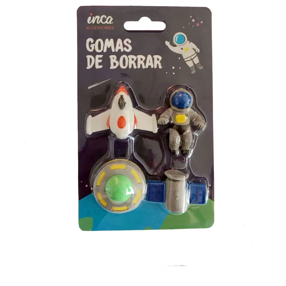 Space Erasers Lot 4 Pcs by Inca Gomas De Borrar - Space Erasers Lot 4 Pcs by Inca
