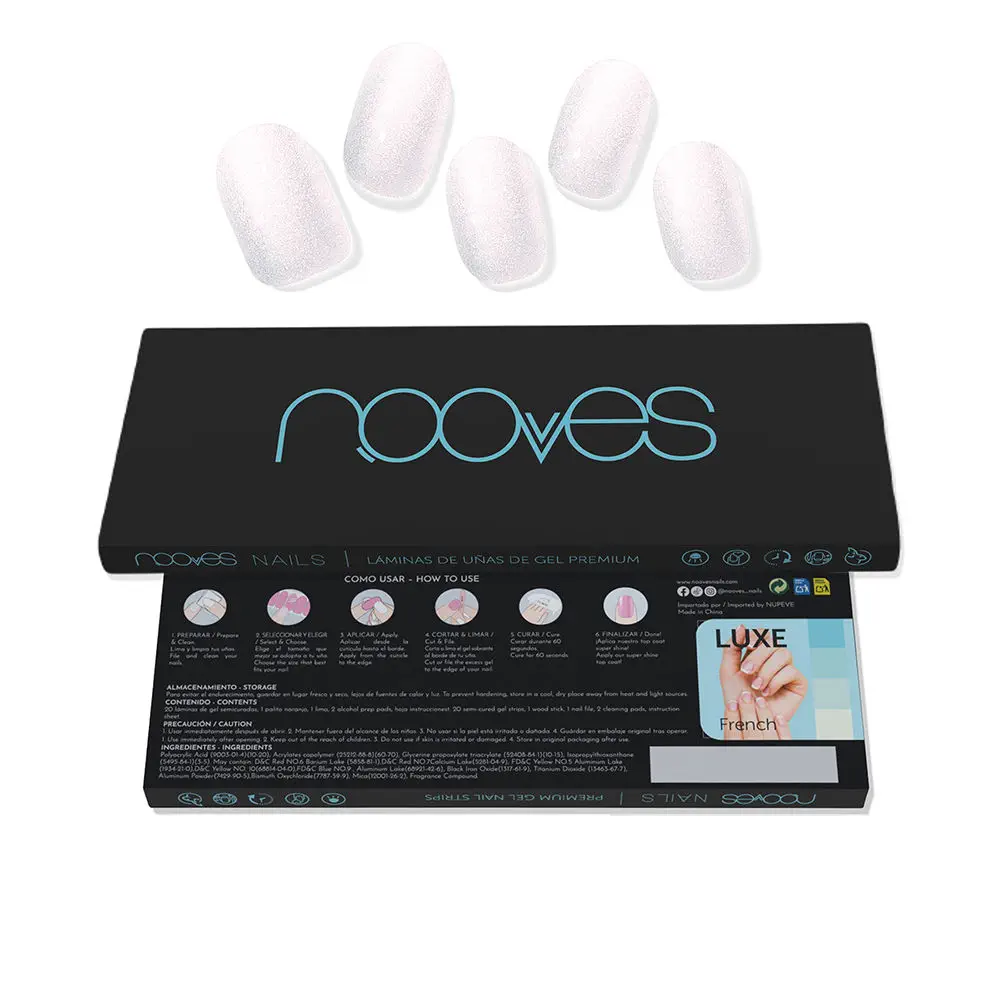 Láminas De Uñas De Gel - Premium Perlé Gel Nail Sheets Luxe Cat #Pearl White by Nooves