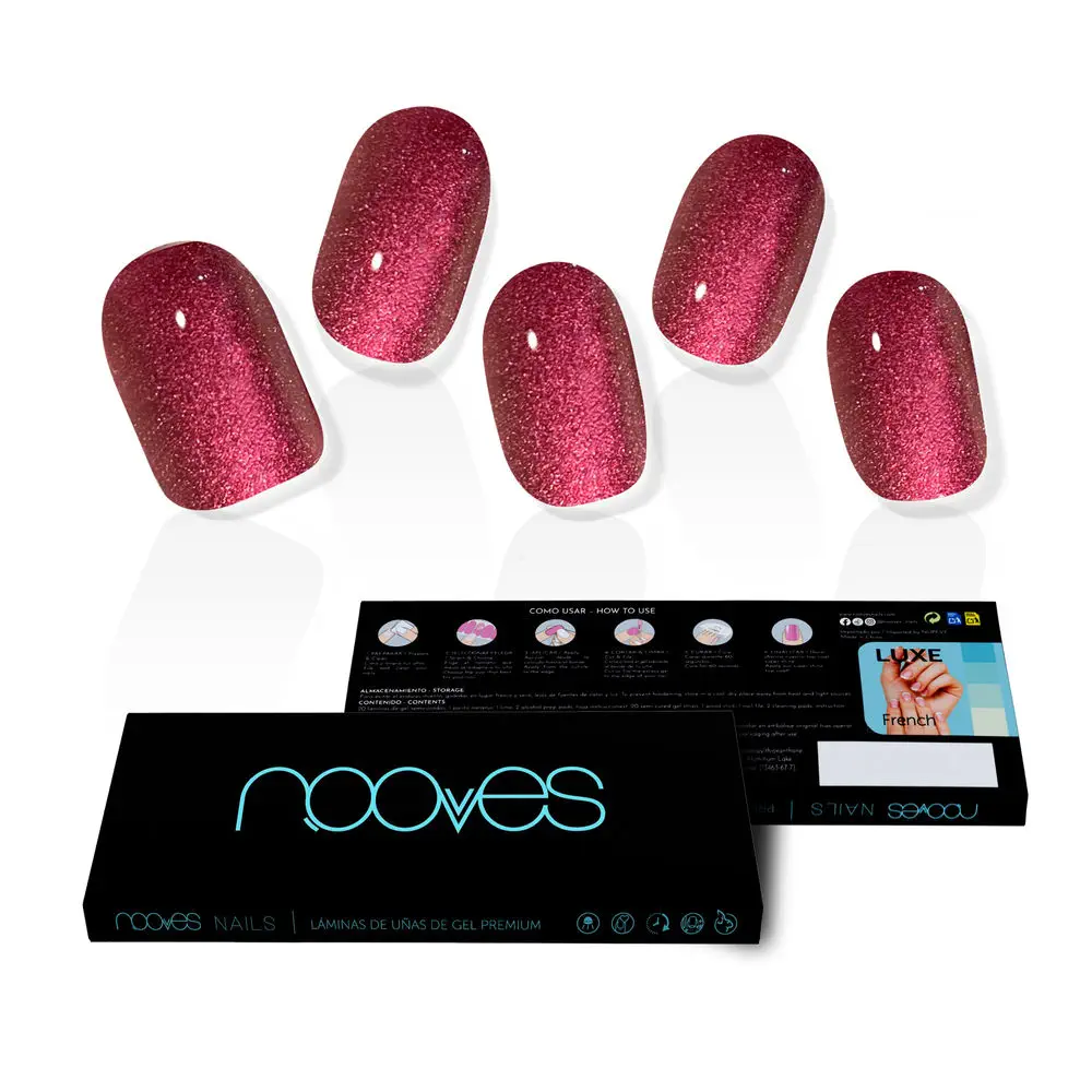Gel Nails Ruby Claret Premium #Glam Glitter by Nooves Láminas De Uñas De Gel - Gel Nails Ruby Claret Premium #Glam Glitter by Nooves