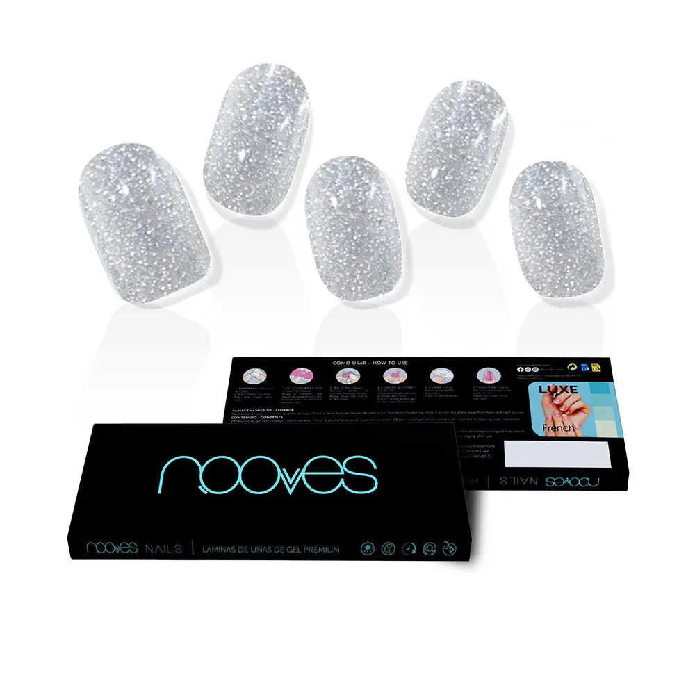 Láminas De Uñas De Gel - Dazzling Diva Premium Glam #Glitter Gray Gel Nail Sheets by Nooves