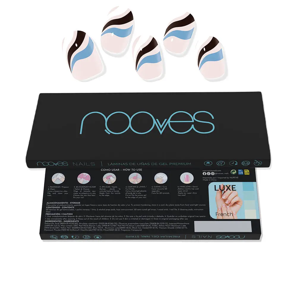Láminas De Uñas De Gel - Gel Nail Sheets Flowing Stream Premium Glam #Art Design Nits by Nooves