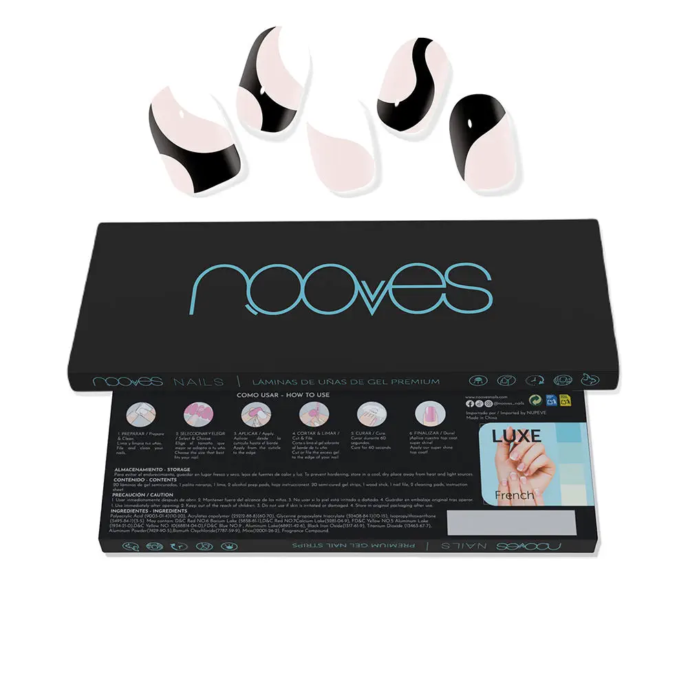 Premium Glam Gel Nail Sheets #White Cow by Nooves Láminas De Uñas De Gel - Premium Glam Gel Nail Sheets #White Cow by Nooves