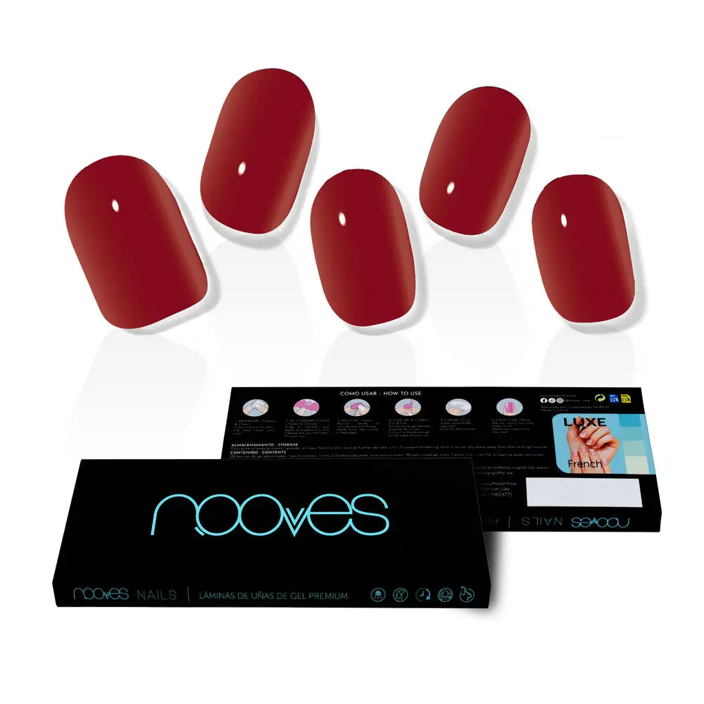 Láminas De Uñas De Gel - Gel Nail Films Midnight Rain Premium Luxe Solid #Red by Nooves