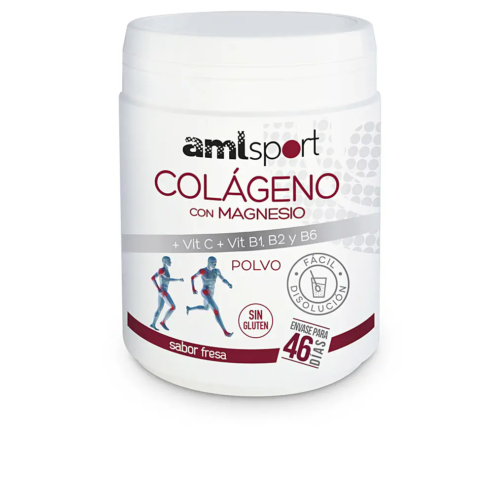 Colágeno Con Magnesio Amlsport - Collagen With Magnesium + Vit.C + Vit.B1.B2.B6 Strawberry Flavor Pol R by Amlsport