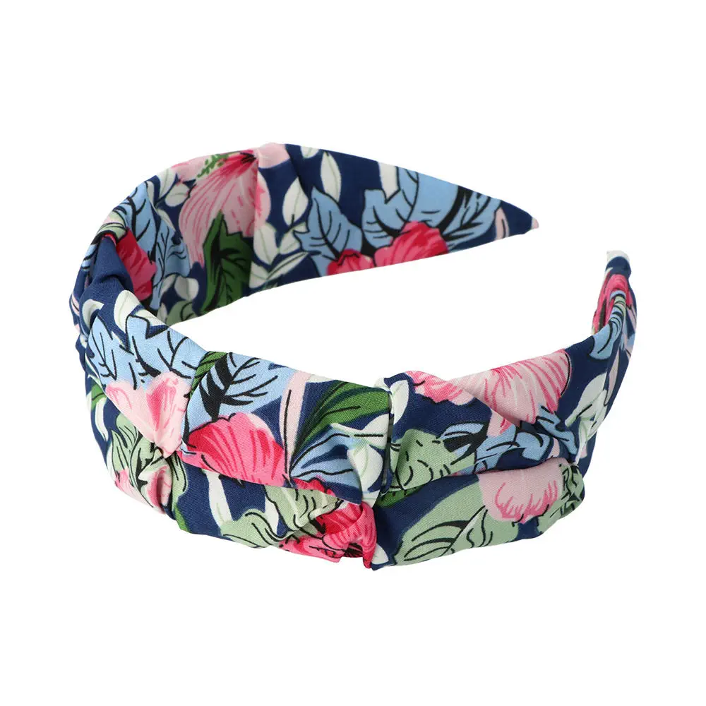 Headband Floral Fabric With Blue Background by Inca Inca Diadema - Headband Floral Fabric With Blue Background by Inca