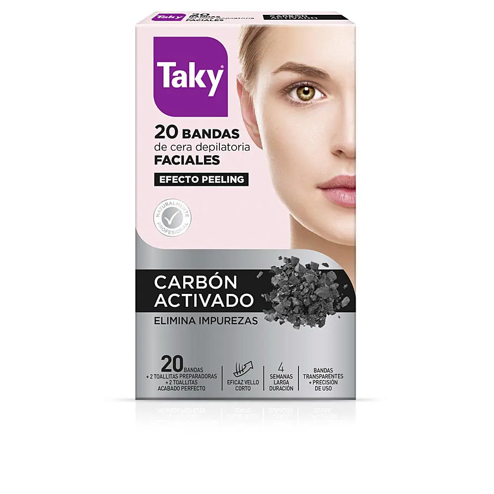 Carbón Activado - Activated Carbon Facial Depilatory Wax Strips Nits by Taky