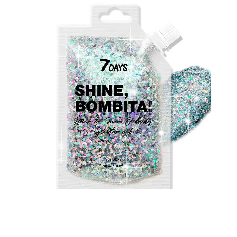 Shine, Bombita! Glitter Gel For Hair And Body #902-Dope by 7Days Shine, Bombita! - Shine, Bombita! Glitter Gel For Hair And Body #902-Dope by 7Days