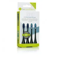 Toothbrush Heads - Sonic Toothbrush Heads Regular/Whitening Black Set by Beconfident