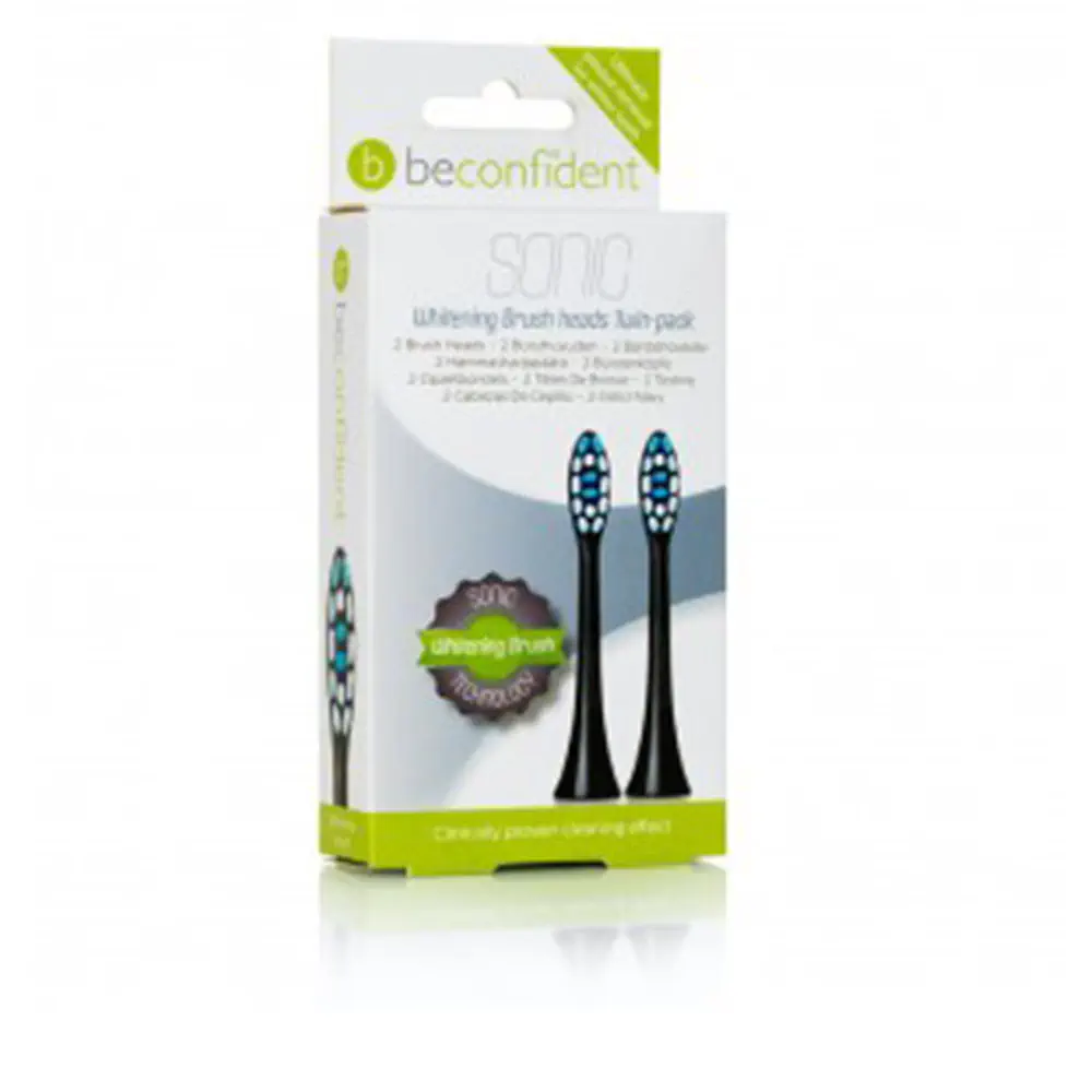 Toothbrush Heads - Sonic Toothbrush Heads Whitening Black Set by Beconfident