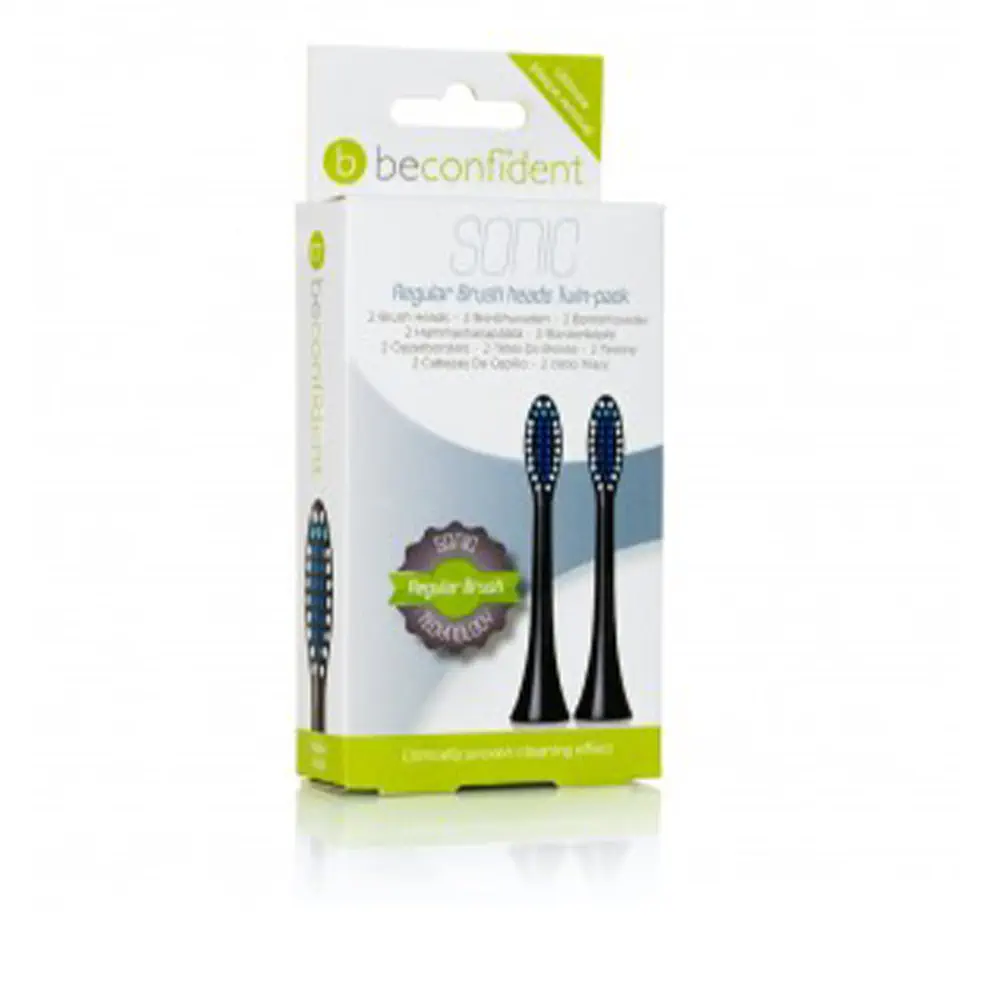 Toothbrush Heads - Sonic Toothbrush Heads Regular Black Set by Beconfident