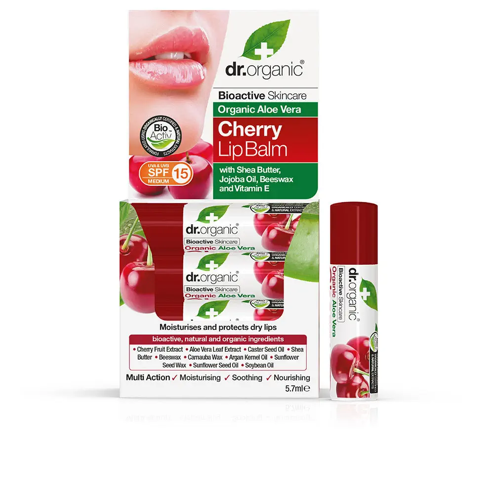 Cereza - Aloe Vera And Cherry Lip Balm Spf15 5.7 Gr by Dr. Organic