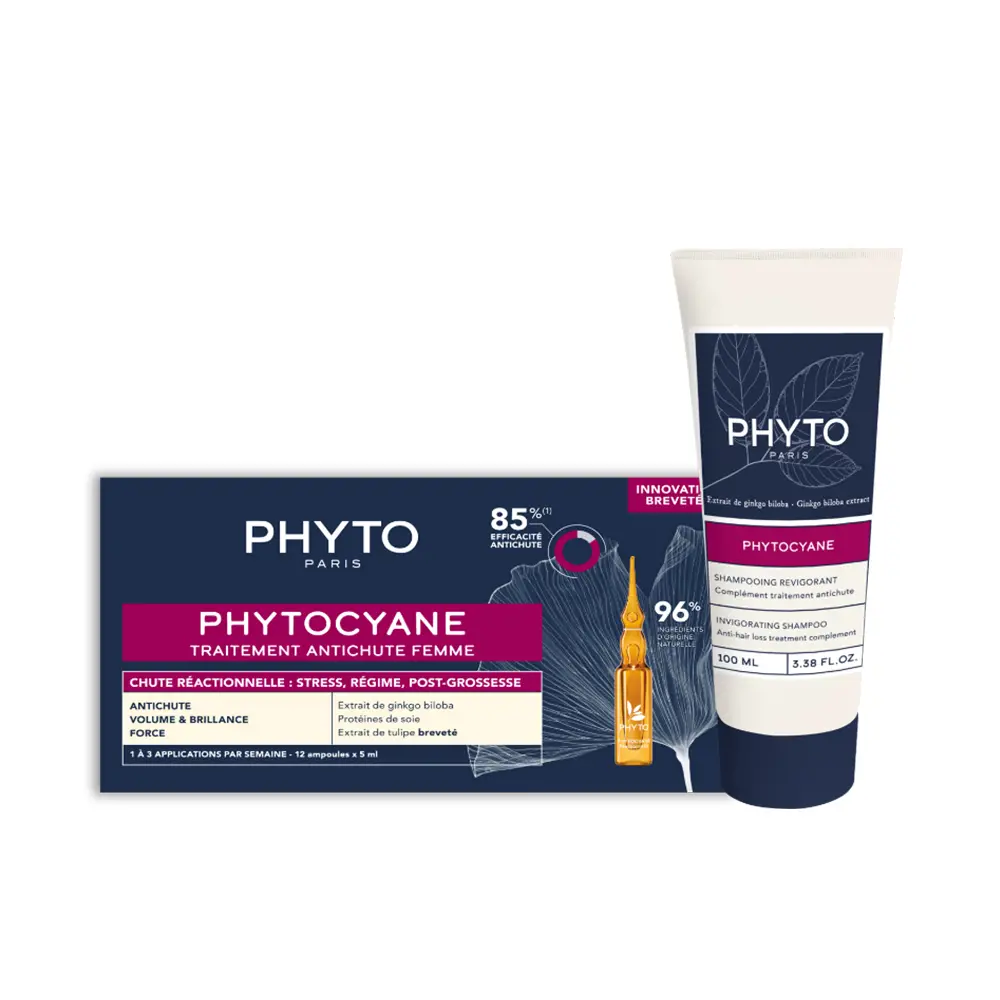 Phytocyane - Cyane Reaction Anti-Fall Treatment Women Lot 2 Pcs by Phyto