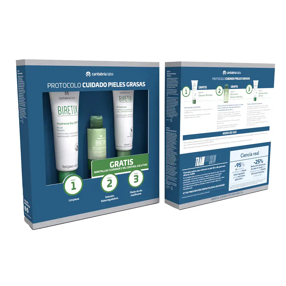 Protocol Care For Oily Skins Case 3 Pcs by Biretix Biretix Hydramat Day - Protocol Care For Oily Skins Case 3 Pcs by Biretix