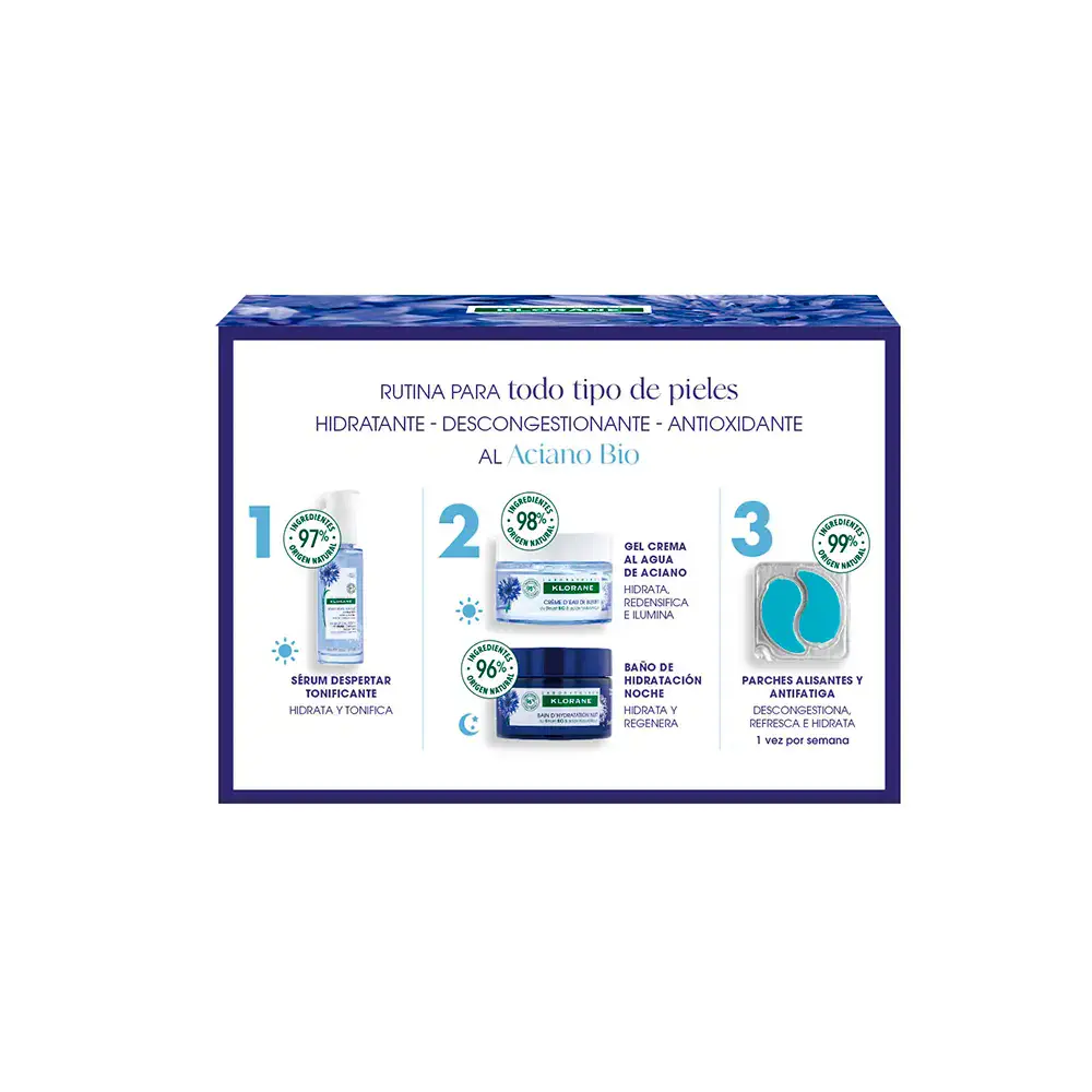Organic Cornflower &Amp; Hyluronic Acid Face And Eyes Gel- Cream Case 2 Pcs by Klorane Al Aciano Bio - Organic Cornflower &Amp; Hyluronic Acid Face And Eyes Gel- Cream Case 2 Pcs by Klorane