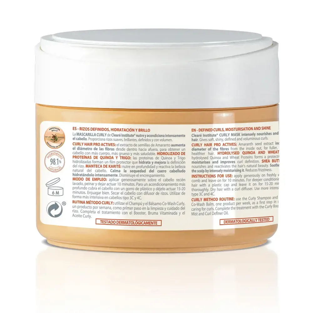 Mascarilla Curly Rizos Definidos Hidratación Brillo by Clearé Institute Curly - Mascarilla Curly Rizos Definidos Hidratación Brillo by Clearé Institute