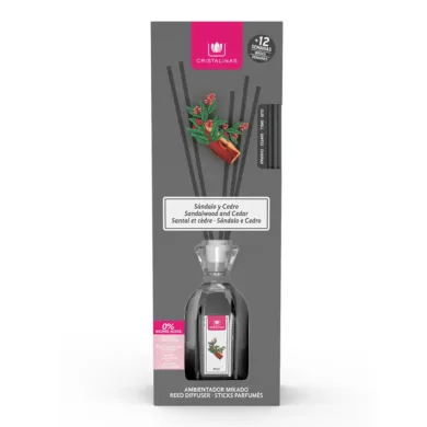 Mikado Cristalinas - Mikado Air Freshener 0% #Sandalwood-Cedar by Cristalinas