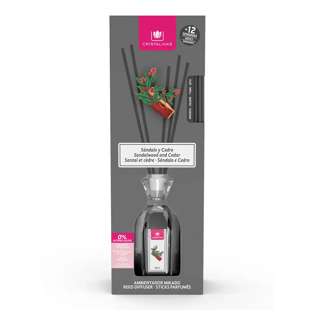 Mikado Air Freshener 0% #Sandalwood-Cedar by Cristalinas Mikado Cristalinas - Mikado Air Freshener 0% #Sandalwood-Cedar by Cristalinas