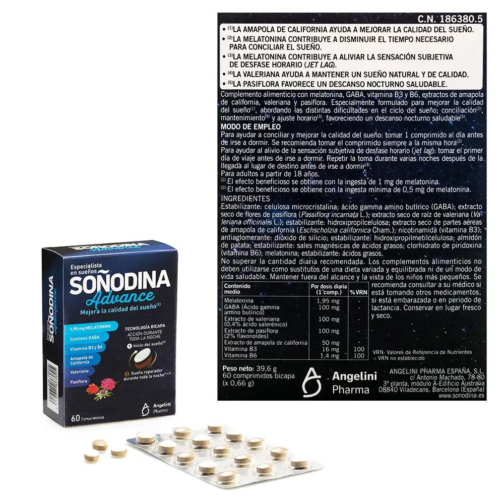 Soñodina - Soñodina Bilayer Melatonin 60 Tablets by Natura Essenziale