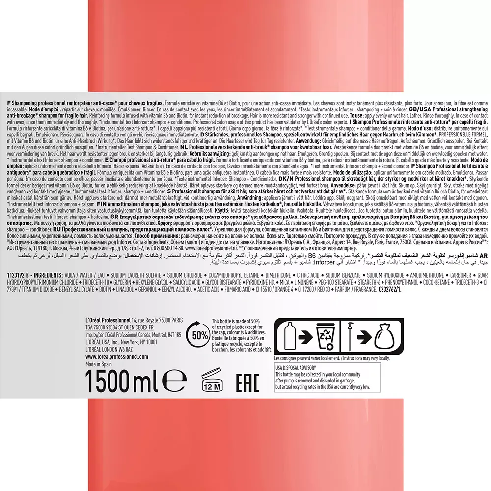 Inforcer - Inforcer Champú by L'Oréal Professionnel Paris