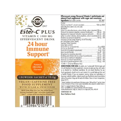 Refuerzo Inmunitario Solgar - Ester-C Plus Vitamin C Effervescent Powder Nits by Solgar
