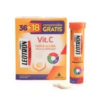 Vitamina C Leotron - Vitamin C Triple Action Effervescent Tablets 36 + 18 As A Gift #Orange by Leotron