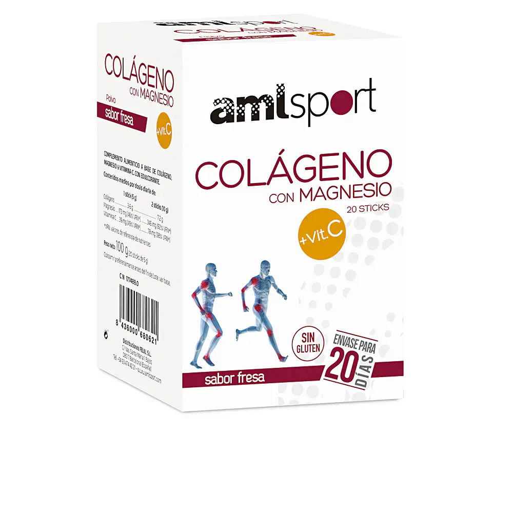 Colágeno Con Magnesio + Vit.C Sabor Fresa by Amlsport Colágeno Con Magnesio Amlsport - Colágeno Con Magnesio + Vit.C Sabor Fresa by Amlsport