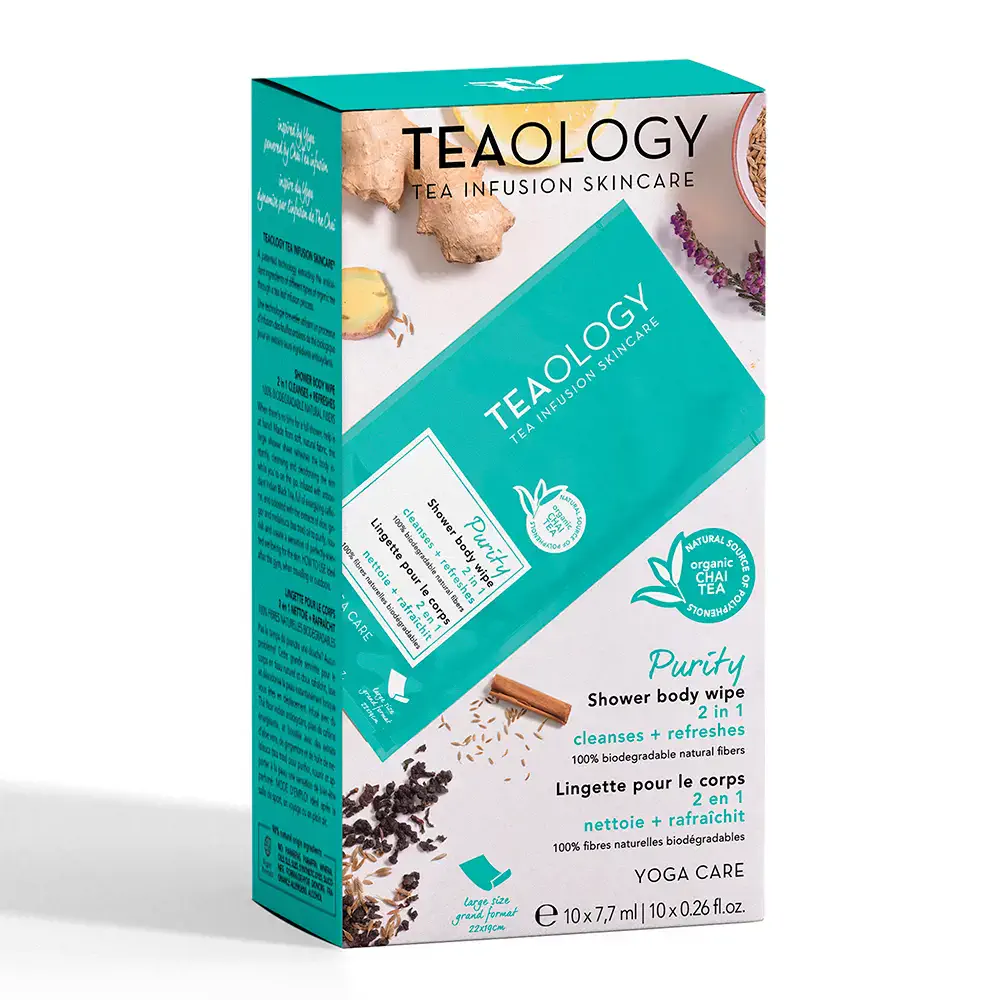 Purity Chai Tea Shower Body Wipe 10 X by Teaology Teaology Yoga Care - Purity Chai Tea Shower Body Wipe 10 X by Teaology