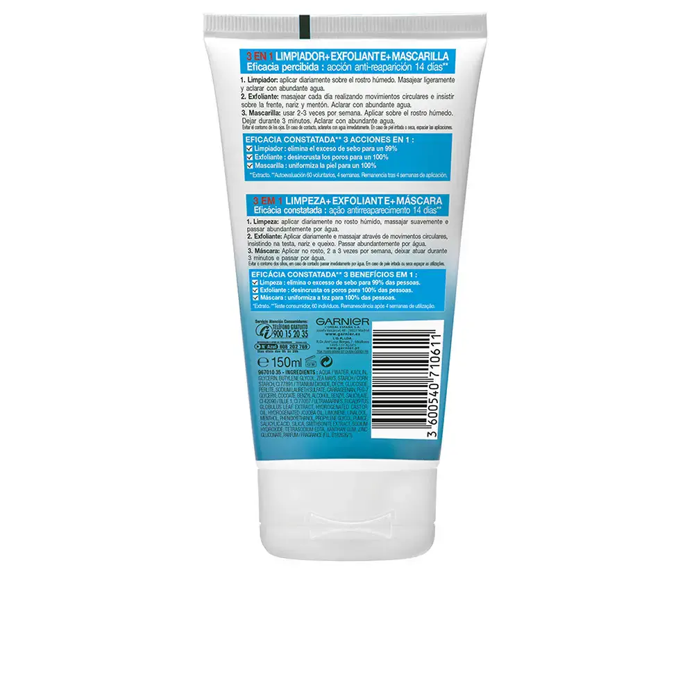 Pure Active 3 En 1 Gel Limpiador Piel Grasa by Garnier Pure Active - Pure Active 3 En 1 Gel Limpiador Piel Grasa by Garnier