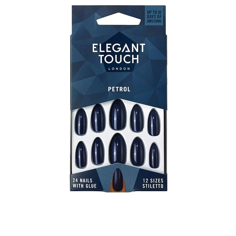 Polished Colour Nails With Glue Stiletto #Petrol by Elegant Touch Polished Colour - Polished Colour Nails With Glue Stiletto #Petrol by Elegant Touch