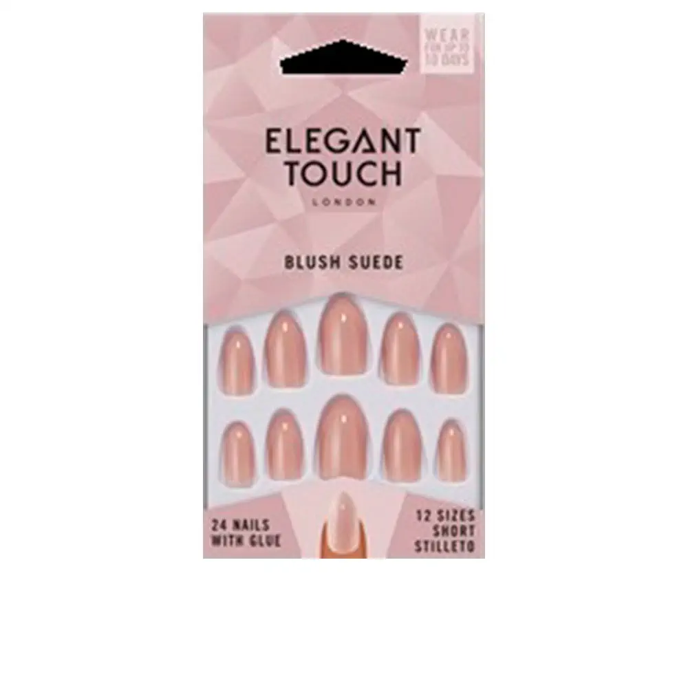 Core Colour Nails With Glue Short Stiletto #Blush Suede by Elegant Touch Core Colour - Core Colour Nails With Glue Short Stiletto #Blush Suede by Elegant Touch