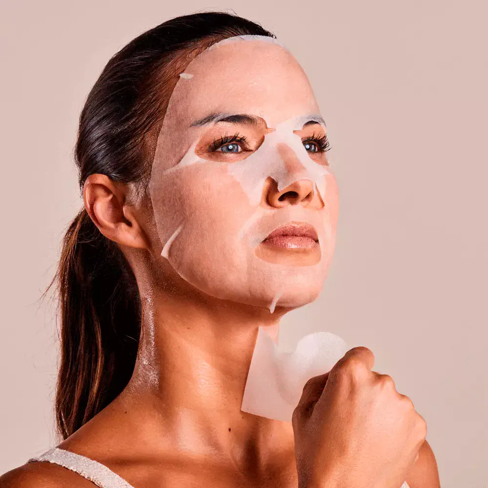 100% Cotton Face & Neck Mask - 100% Cotton Face & Neck Mask Collagen-Antiage by Iroha