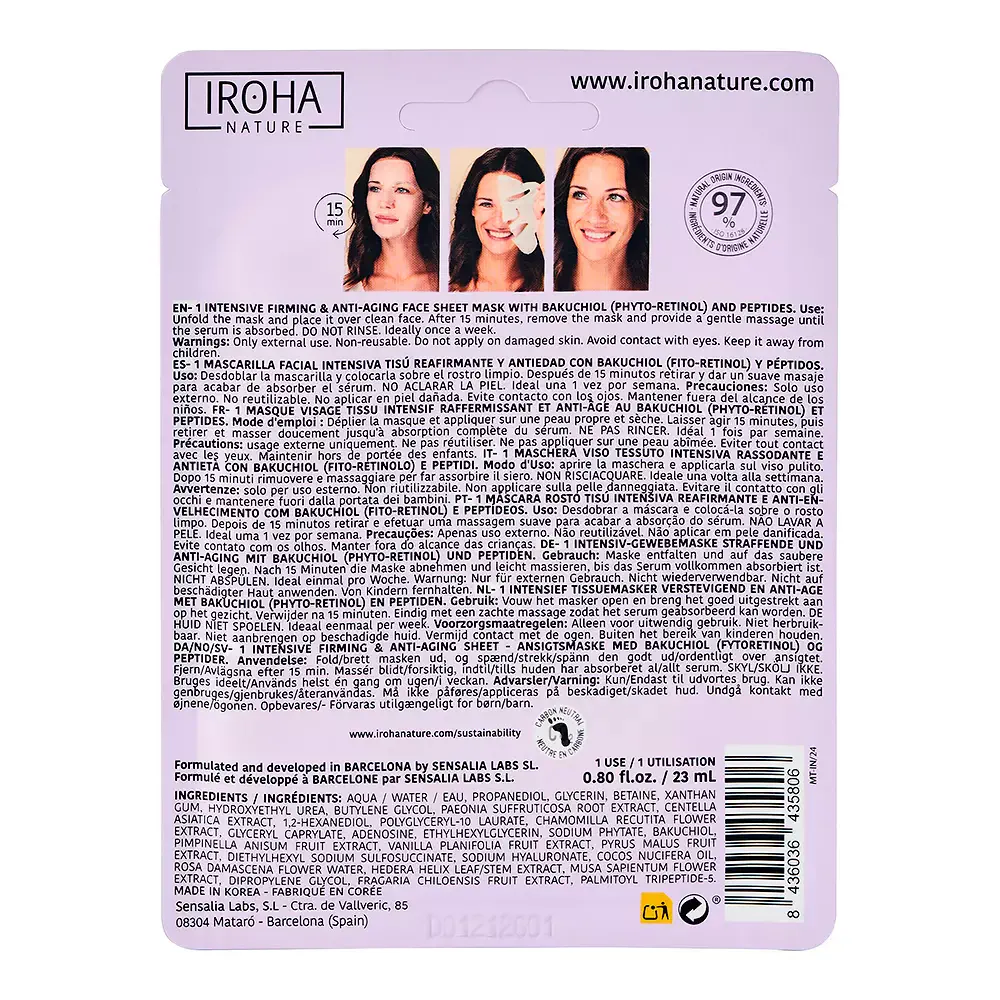 Tissue Mask - Firming & Anti-Age Backuchiol & Peptides Firming Face Mask by Iroha