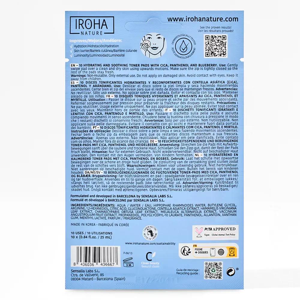 Hydrating Toner Pre-Soaked Pads by Iroha Hydrating Toner - Hydrating Toner Pre-Soaked Pads by Iroha