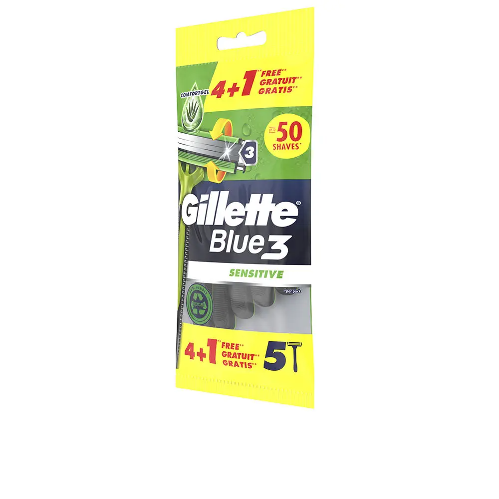 Blue 3 Sensitive Disposable Razor Blade by Gillette Blue Gillette - Blue 3 Sensitive Disposable Razor Blade by Gillette