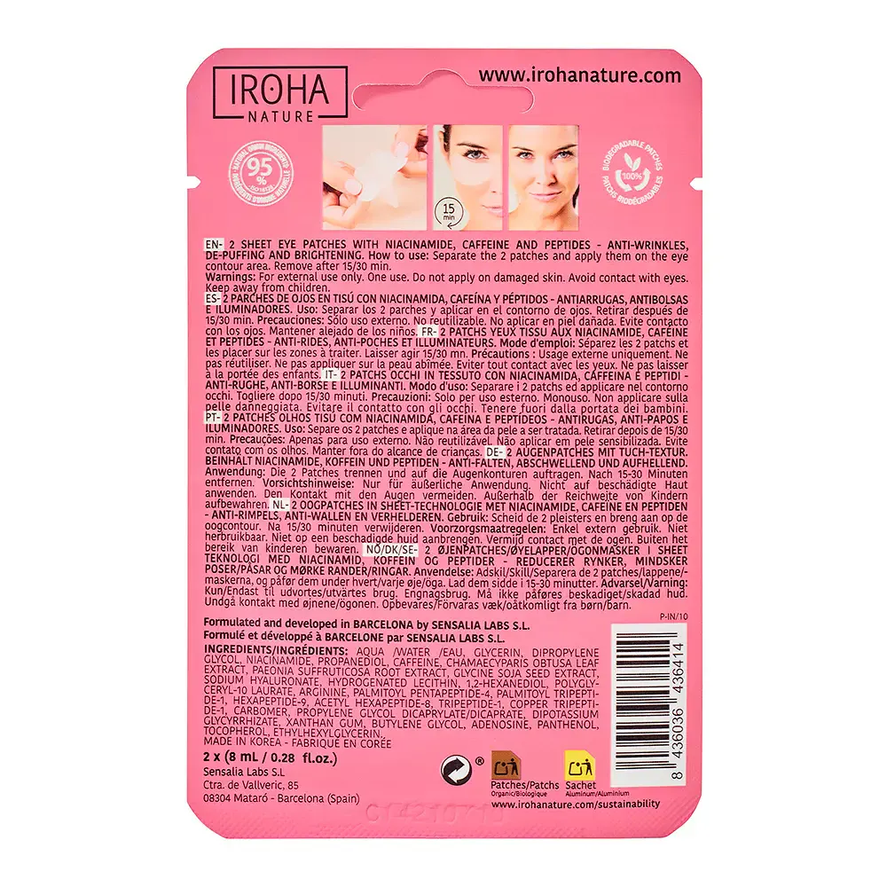 Global Eye Care Niacinamide, Caffeine & Peptides by Iroha Eye Pads - Global Eye Care Niacinamide, Caffeine & Peptides by Iroha