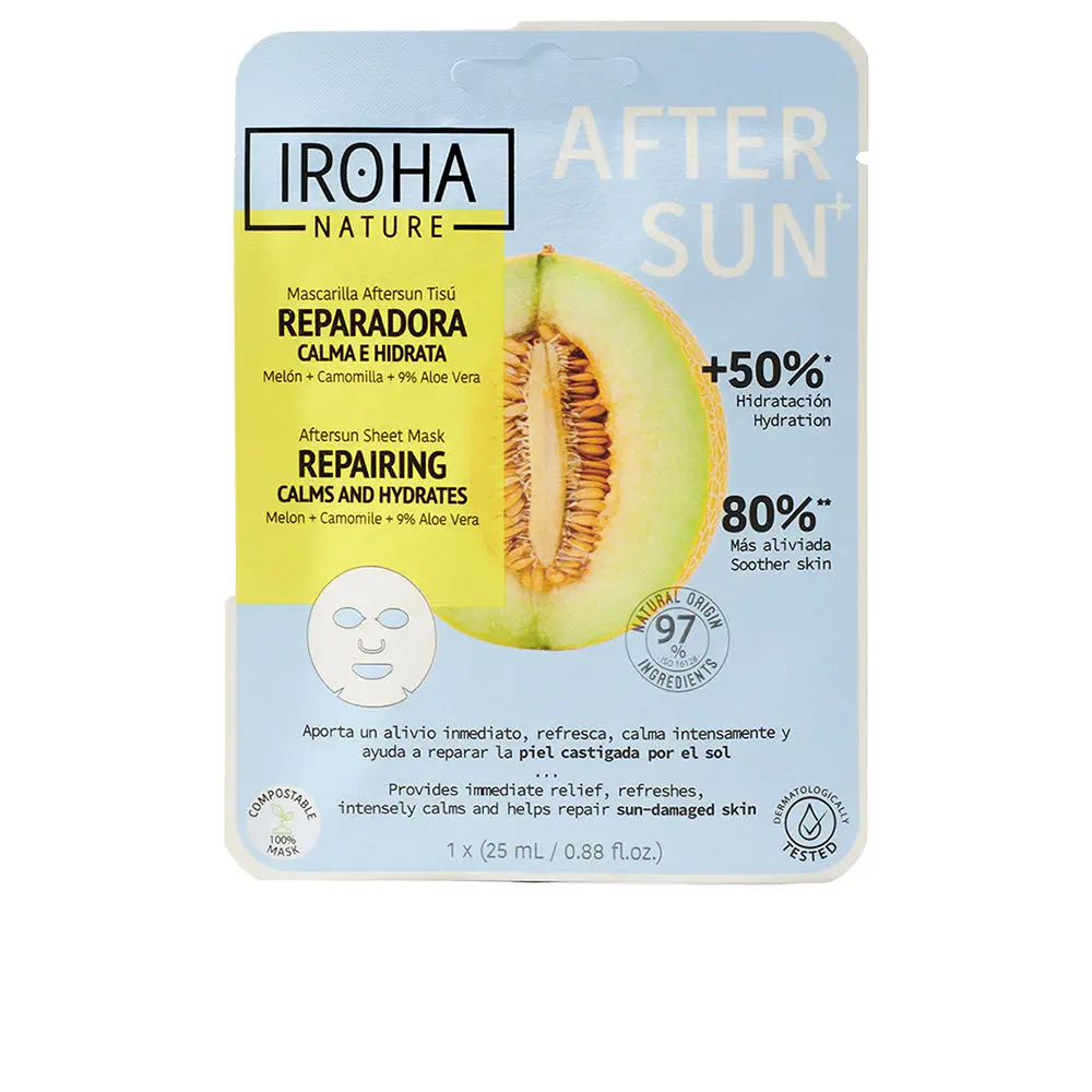 Aftersun Sheet Mask - Melon Repairing Calms And Hydrates by Iroha