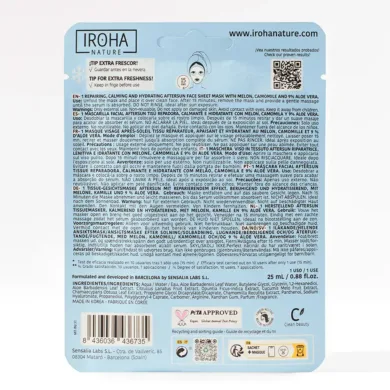 Aftersun Sheet Mask - Melon Repairing Calms And Hydrates by Iroha