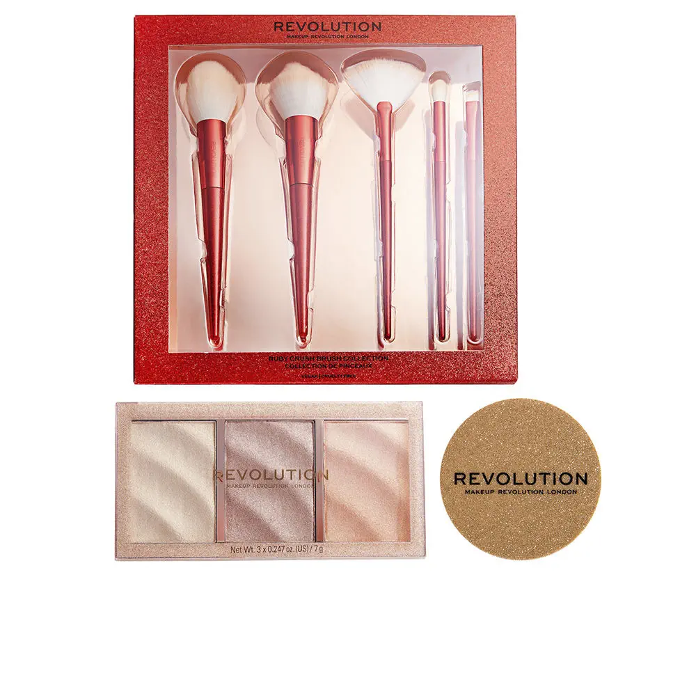 Ilumiadores & Brochas - Highlighters &Amp; Brushes Lot 3 Pcs by Revolution Make Up